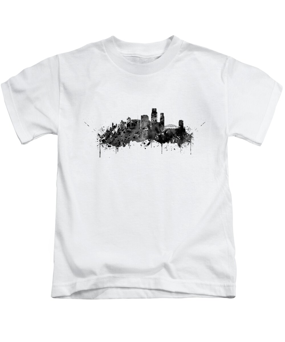 Corpus Christi Skyline Kids T-Shirt featuring the digital art Corpus Christi #4 by Erzebet S