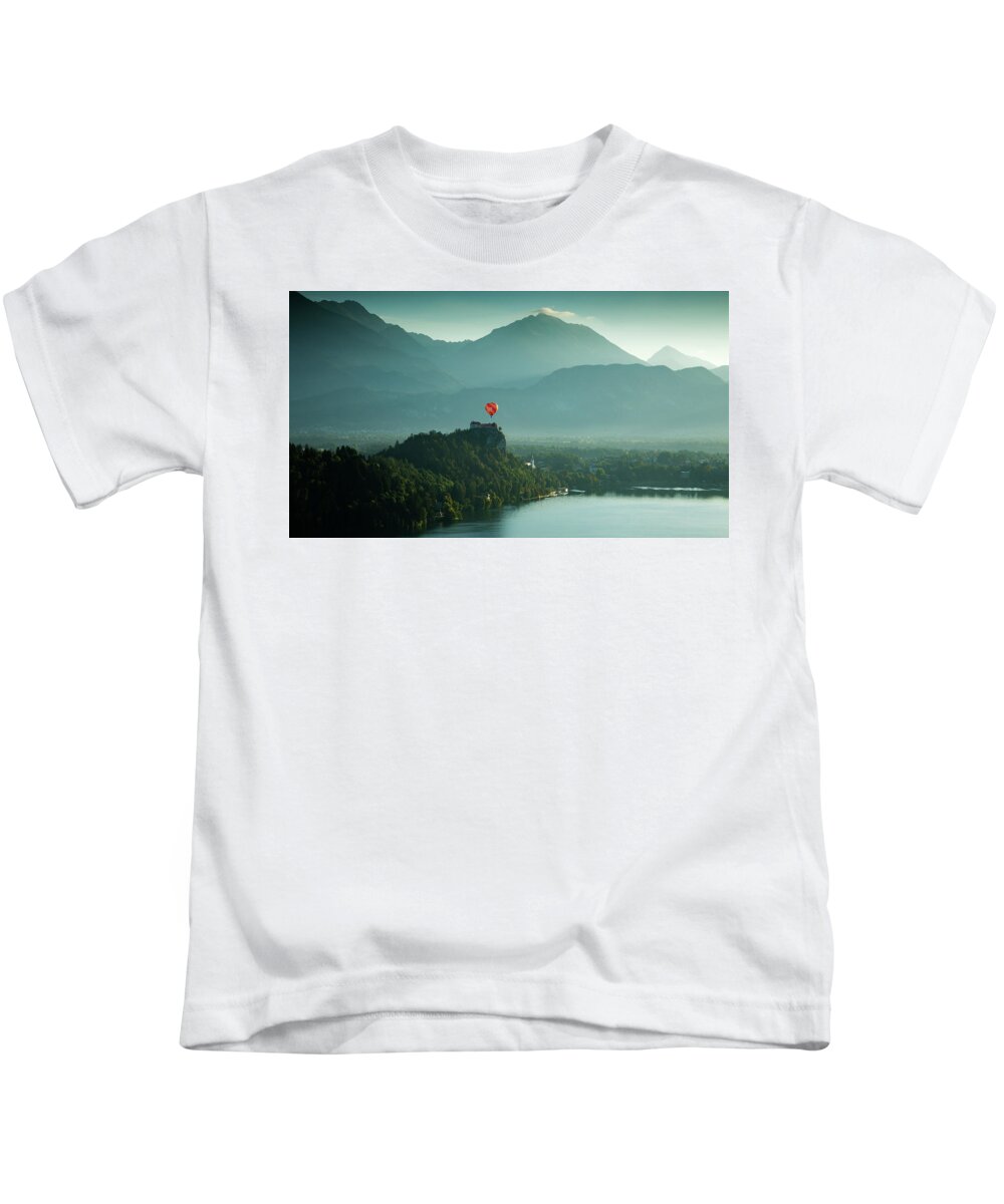 Bled Kids T-Shirt featuring the photograph View of Lake Bled from Ojstrica #4 by Ian Middleton