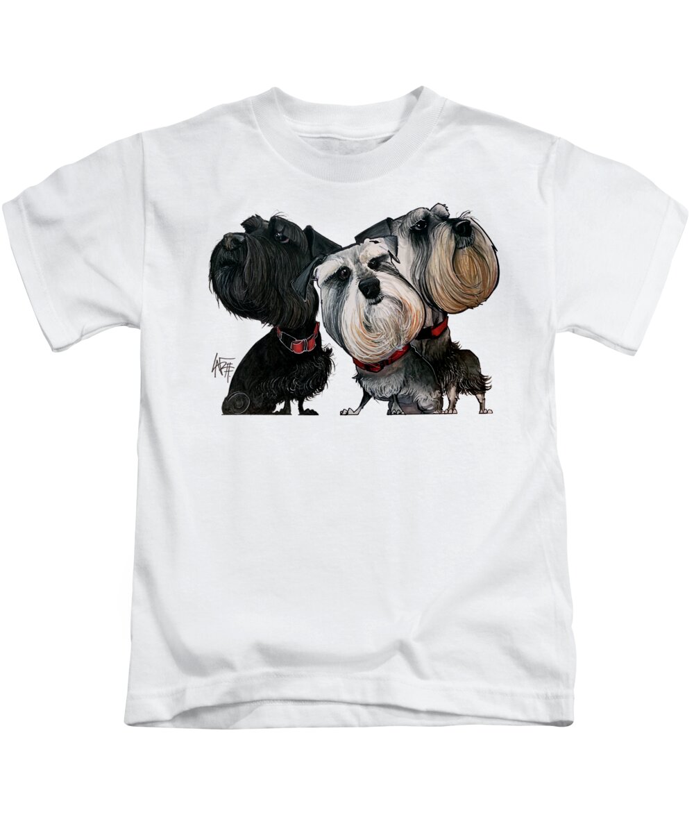 Rossi-anglin Kids T-Shirt featuring the drawing 5310 Rossi-Anglin by Canine Caricatures By John LaFree