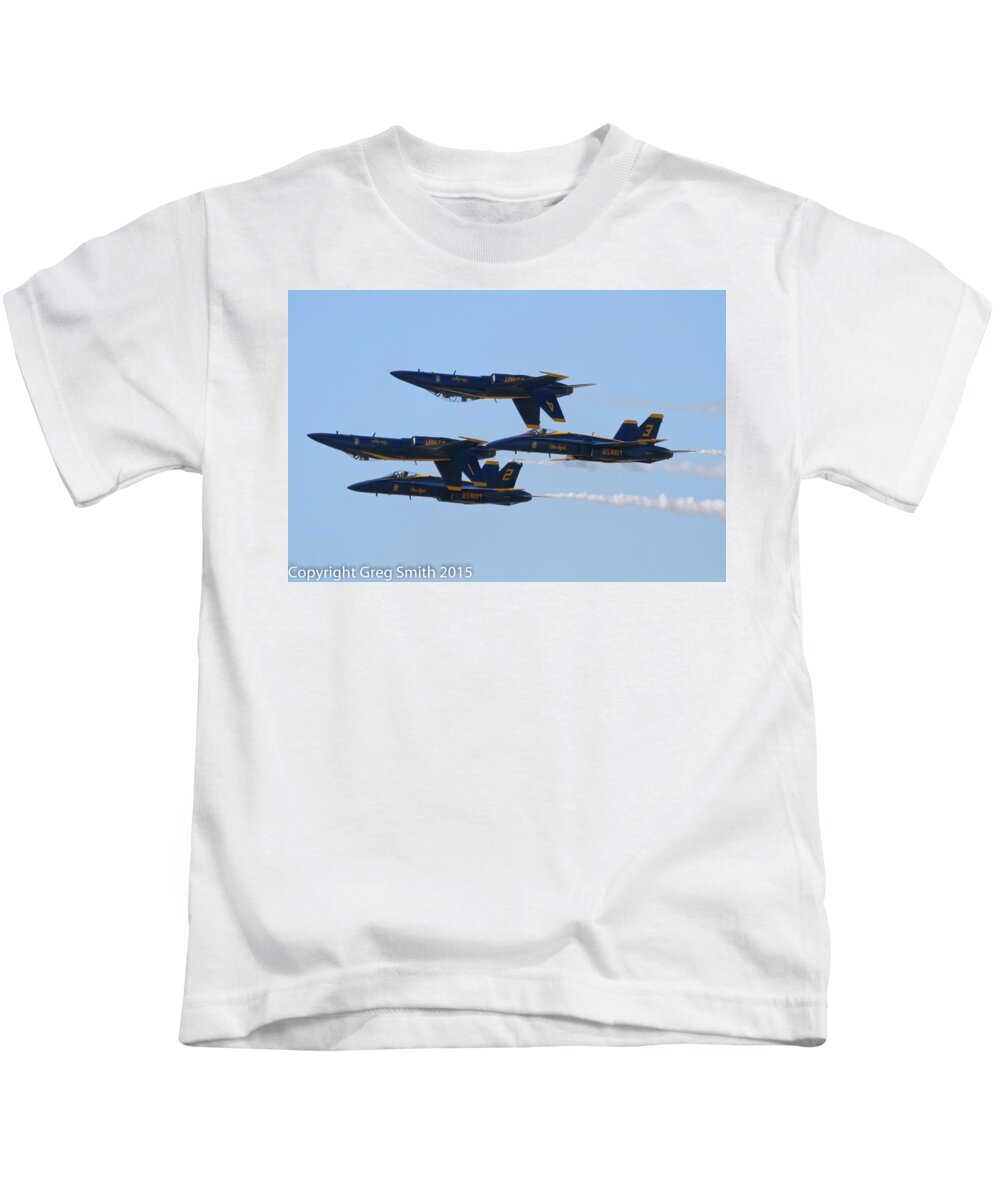 Blue Angels Nas Oceana Kids T-Shirt featuring the photograph Blue Angels NAS Oceana #7 by Greg Smith