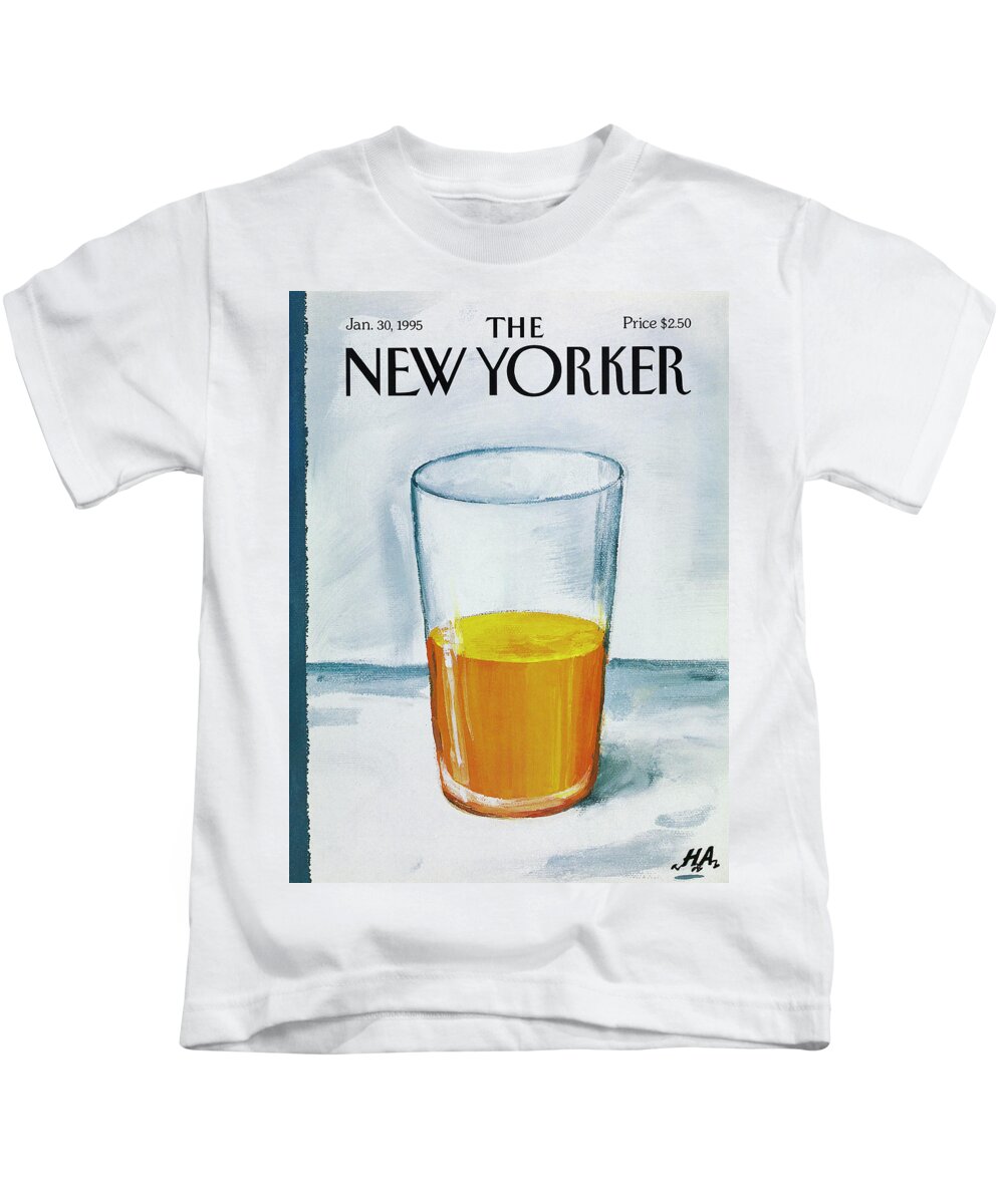 Orange Juice Kids T-Shirt featuring the drawing A Bit of OJ to Start the Day by Bob Zoell