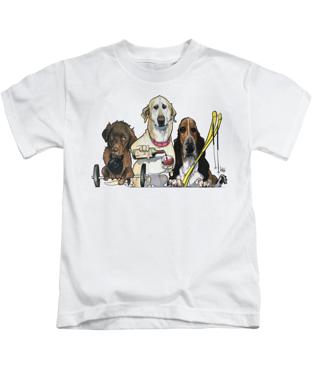 Aidman Kids T-Shirt featuring the drawing Aidman 4830 by Canine Caricatures By John LaFree