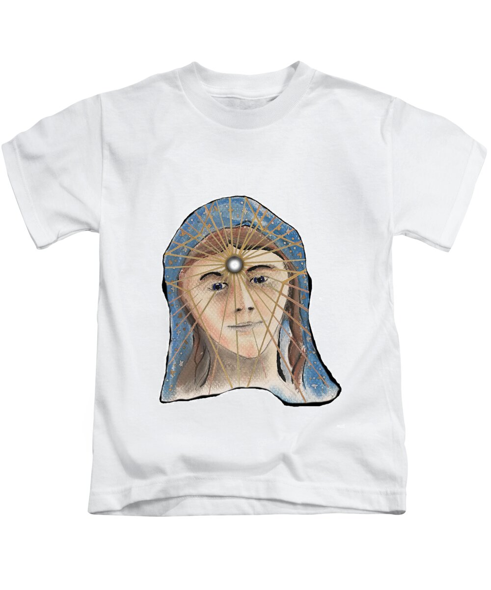 Aingeal Kids T-Shirt featuring the mixed media Aingeal Rose by AHONU Aingeal Rose