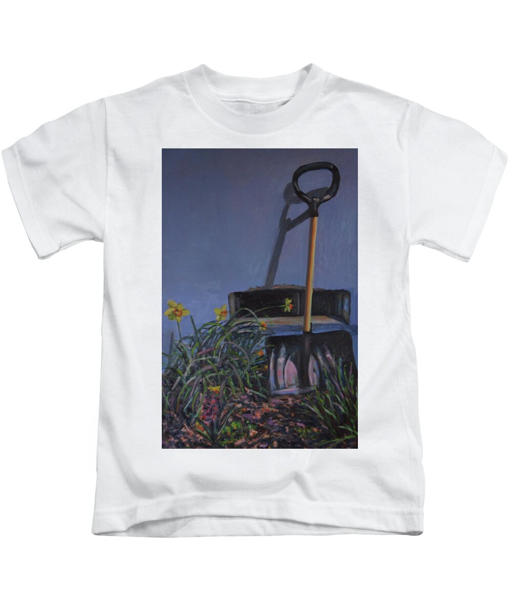 Spring Kids T-Shirt featuring the painting April by Beth Riso