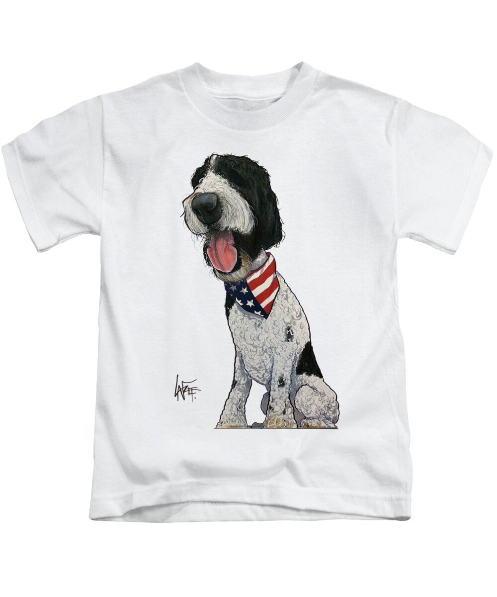 Aronson Kids T-Shirt featuring the drawing Aronson 5240 by Canine Caricatures By John LaFree