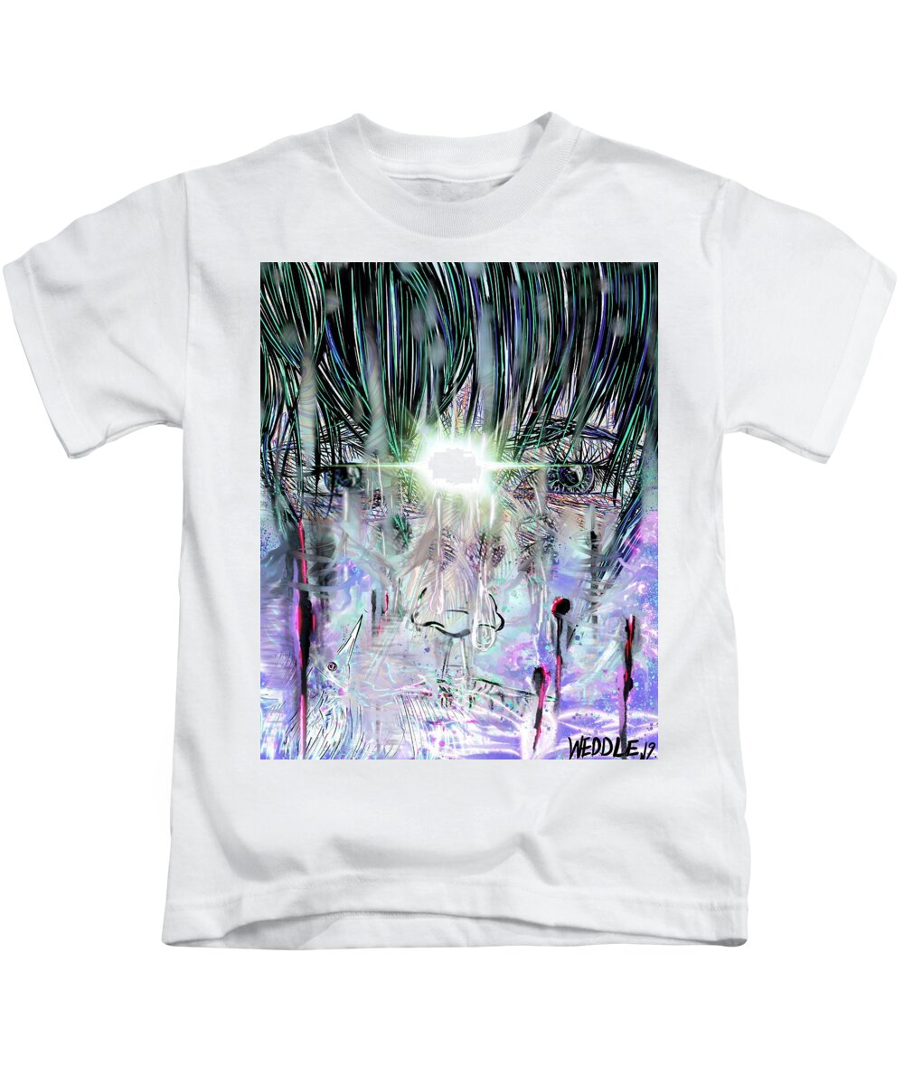 Aware Kids T-Shirt featuring the digital art Aware by Angela Weddle