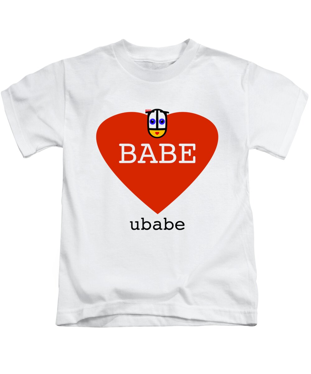 Love Heart Kids T-Shirt featuring the digital art BABE uBABE by Charles Stuart