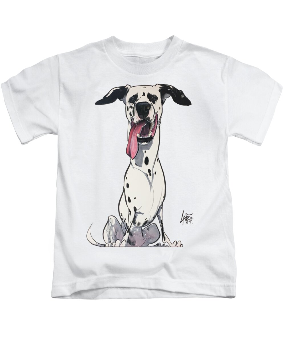 Bartlett Kids T-Shirt featuring the drawing Bartlett 5171 by Canine Caricatures By John LaFree