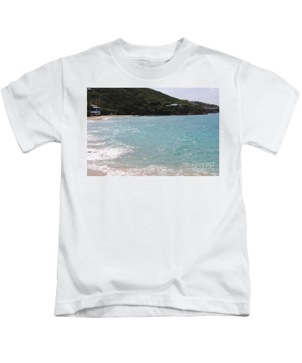Beach In St. Thomas Kids T-Shirt featuring the photograph Beach In St. Thomas by Barbra Telfer