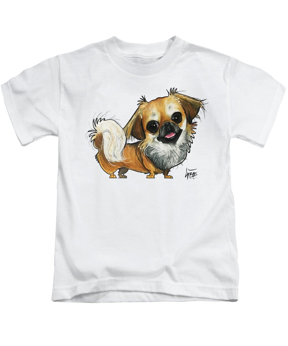 Belson Kids T-Shirt featuring the drawing Belson 5102 by Canine Caricatures By John LaFree