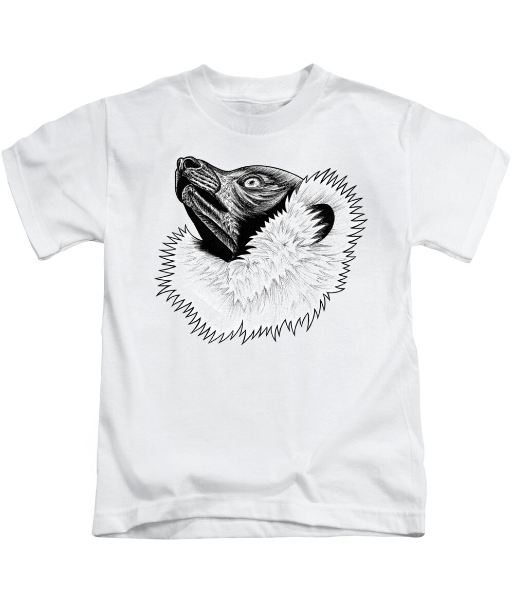 Black and white ruffed lemur Kids T-Shirt for Sale by Loren Dowding
