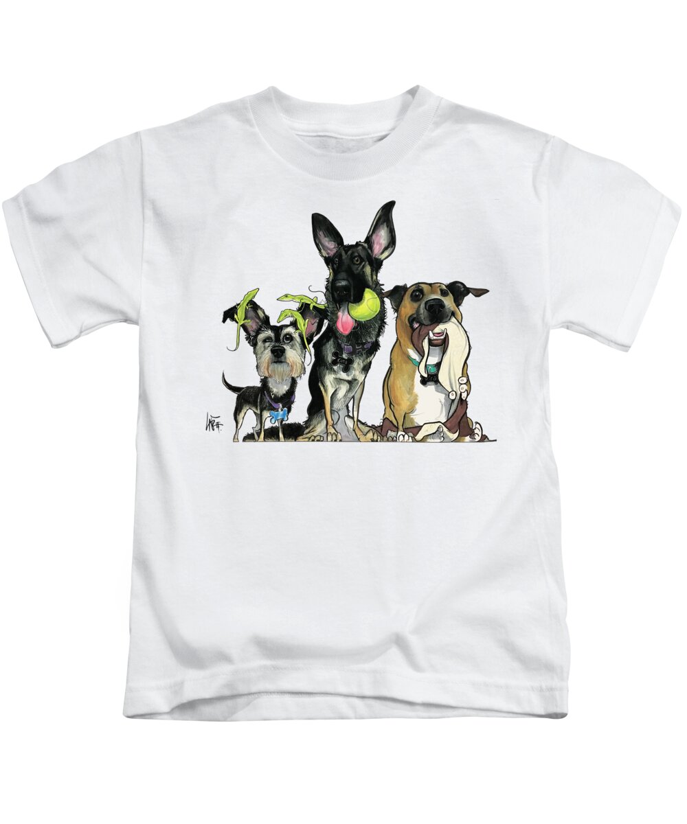 Blake Kids T-Shirt featuring the drawing Blake 5071 by Canine Caricatures By John LaFree