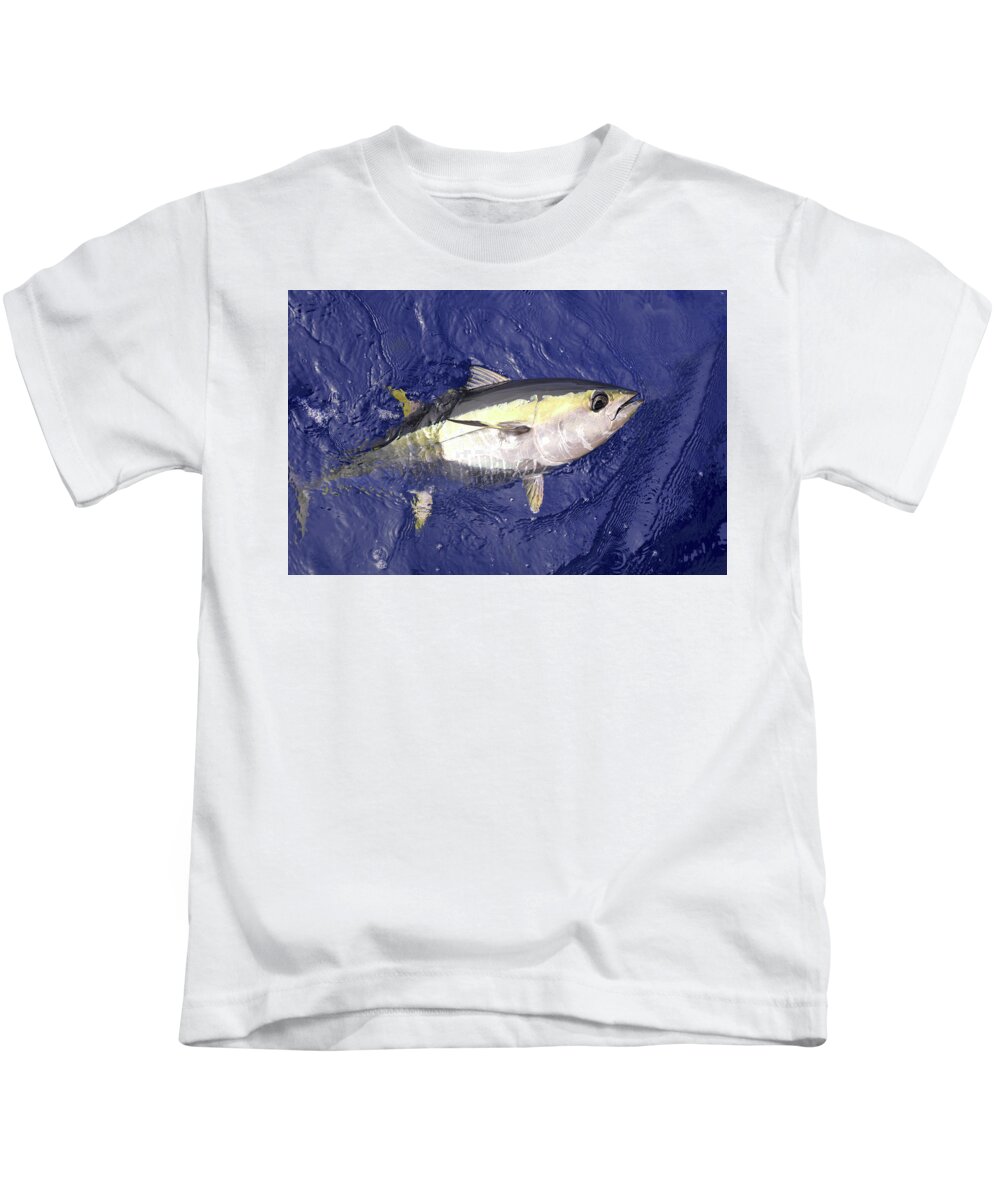 David J. Shuler Kids T-Shirt featuring the photograph Blue Fin Tuna by David Shuler