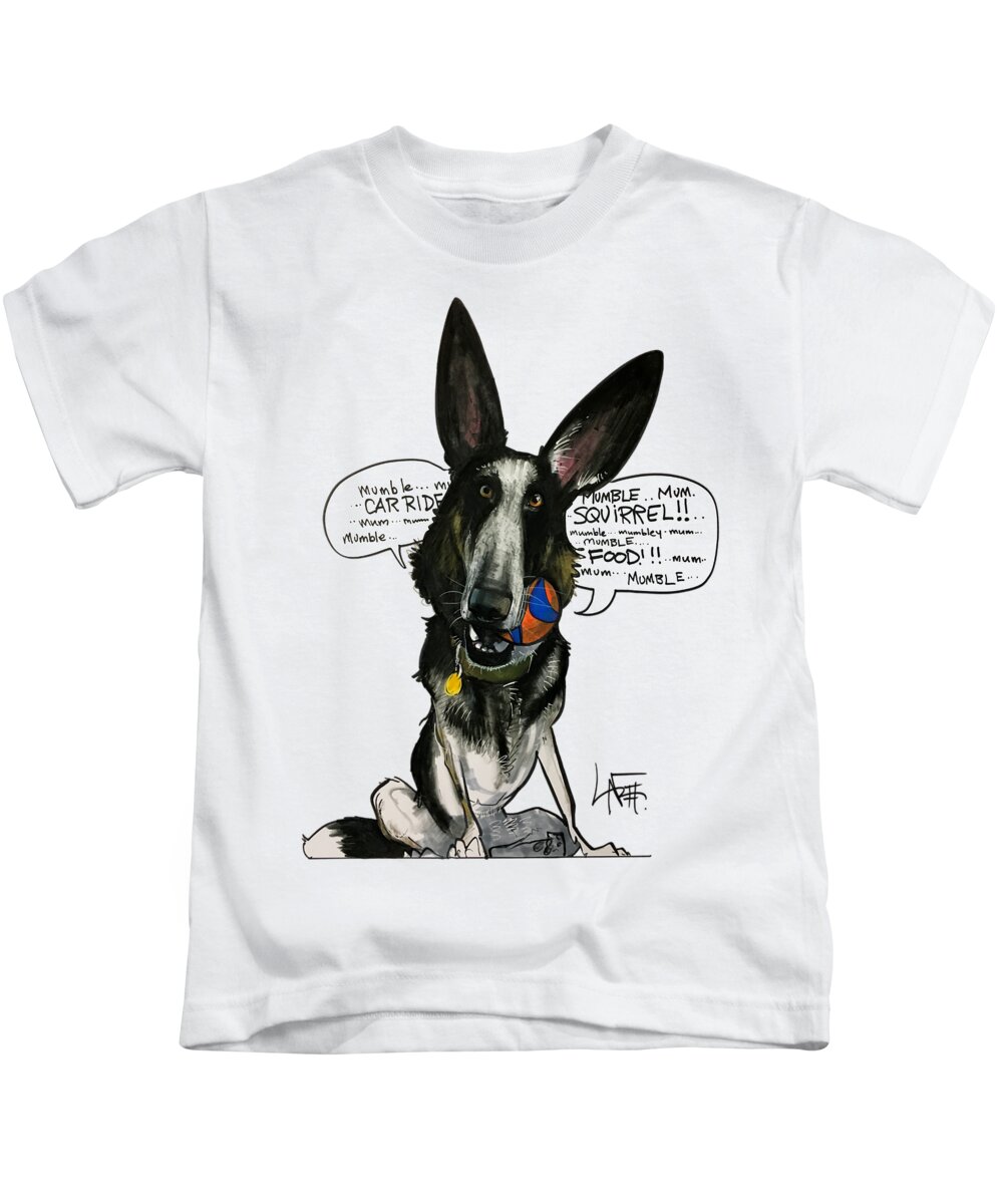 Bougard Kids T-Shirt featuring the drawing Bougard 4213 by Canine Caricatures By John LaFree