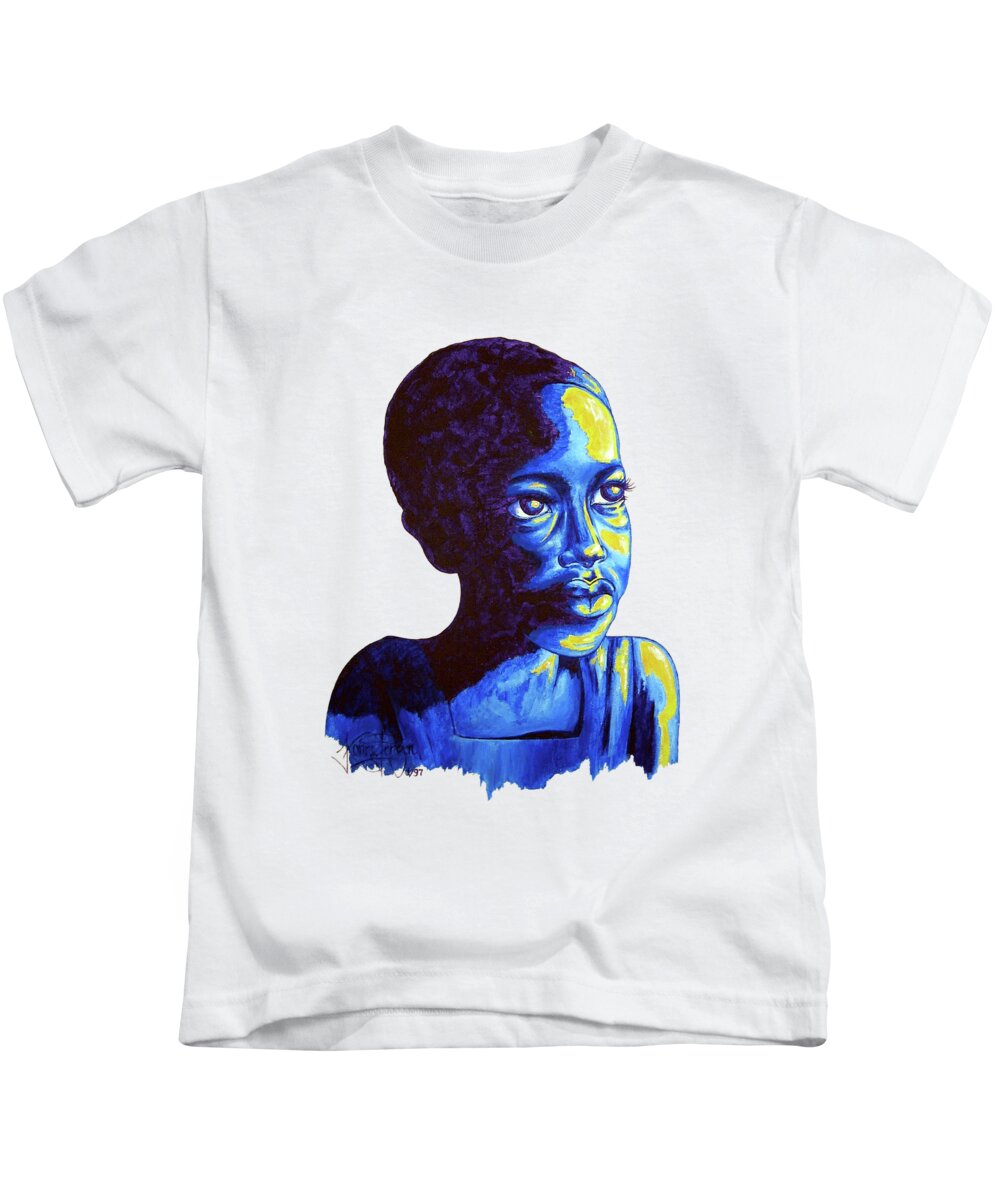 Boy Kids T-Shirt featuring the painting Boy dreams by Konni Jensen