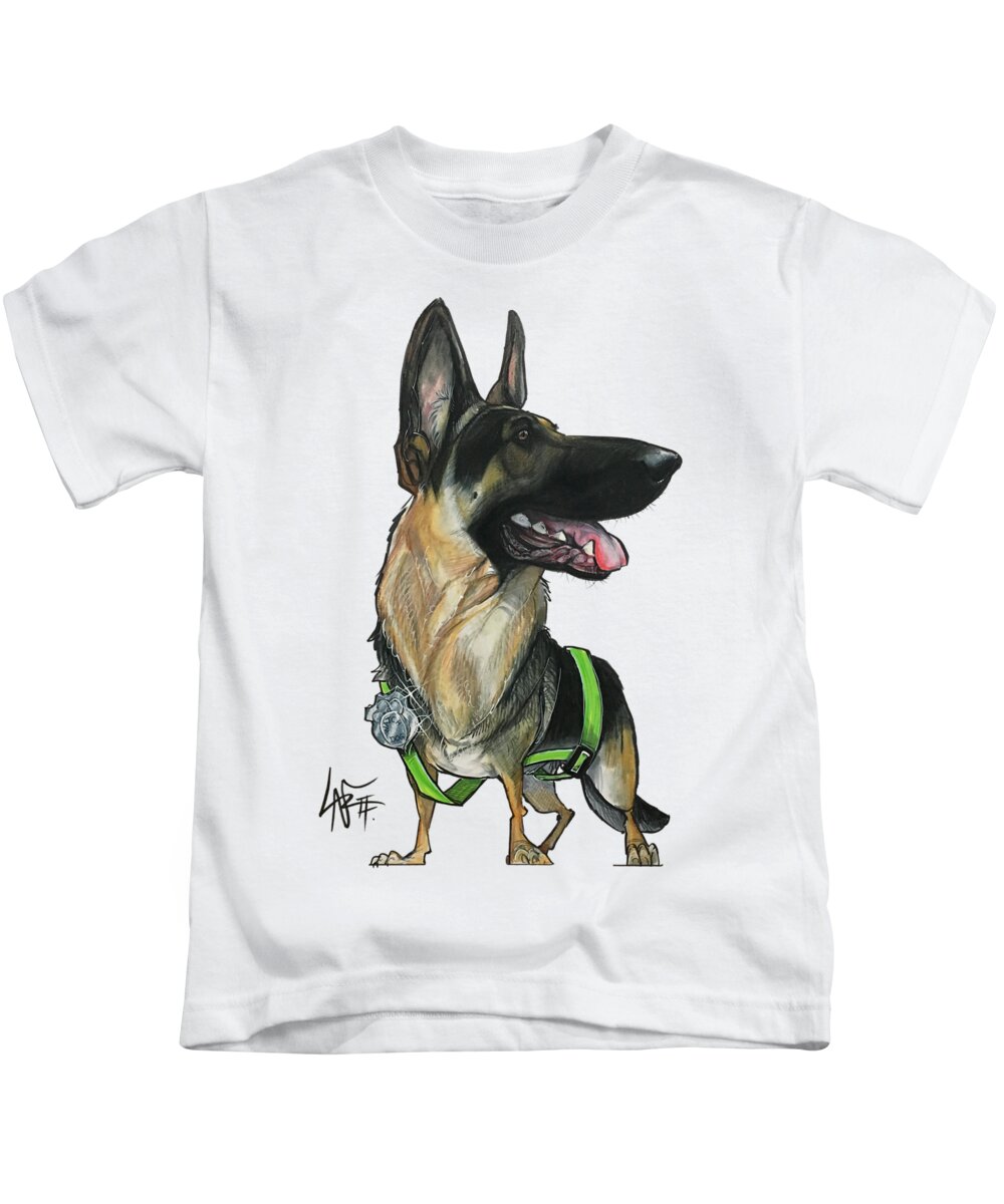 Brice Kids T-Shirt featuring the drawing Brice 5148 by Canine Caricatures By John LaFree