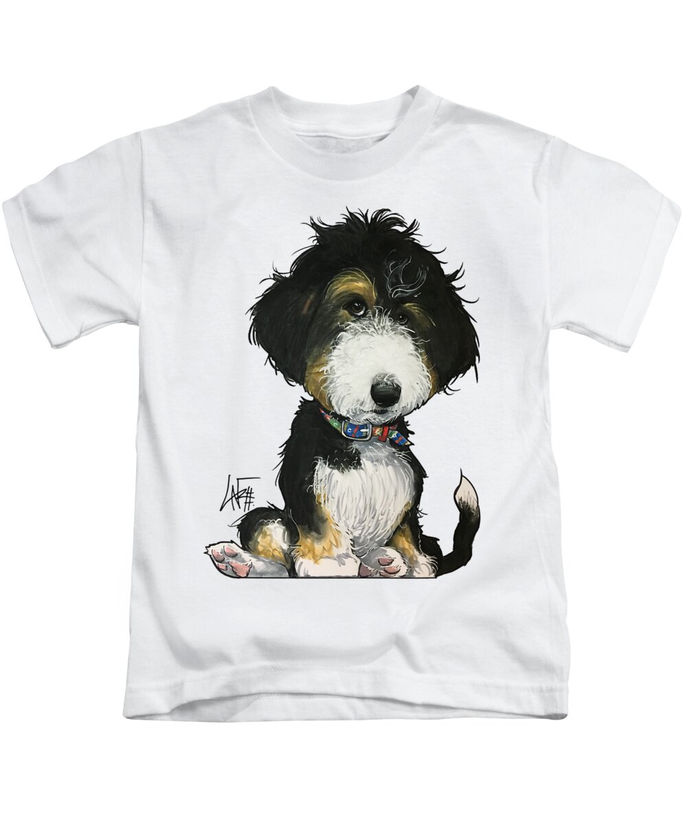 Bridge 4478 Kids T-Shirt featuring the drawing Bridge 4478 by Canine Caricatures By John LaFree