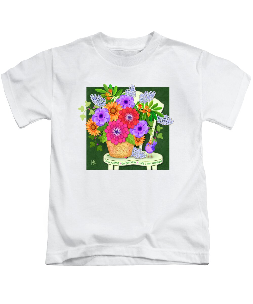 Flowers Kids T-Shirt featuring the digital art Bright Side by Valerie Drake Lesiak