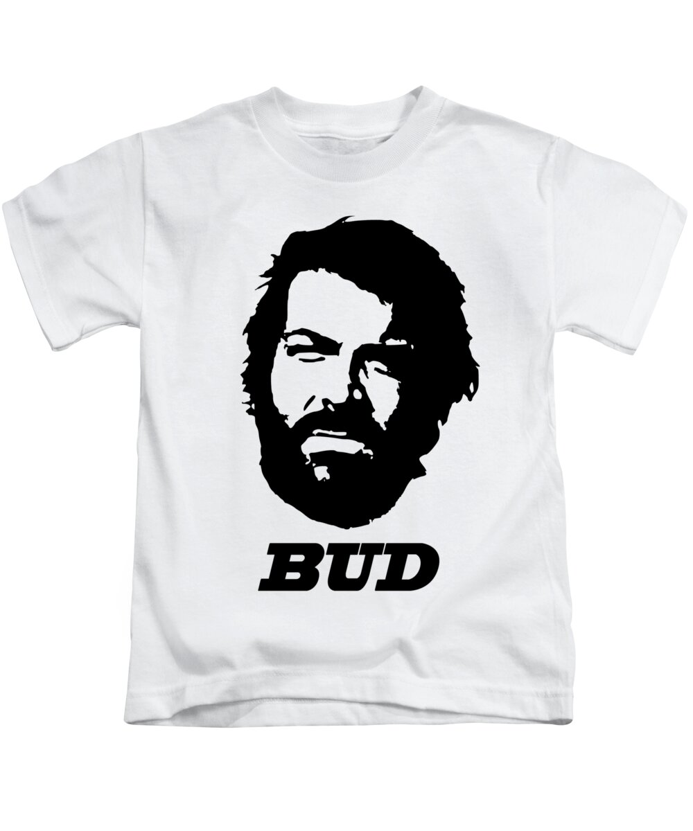 Bud Spencer Kids T-Shirt featuring the digital art Bud Spcencer Minimalistic Pop Art by Megan Miller
