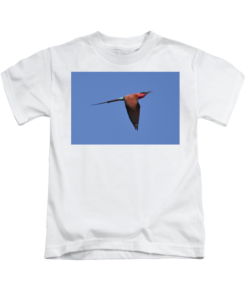 Bee-eater Kids T-Shirt featuring the photograph Carmine Bee-Eater by Ben Foster