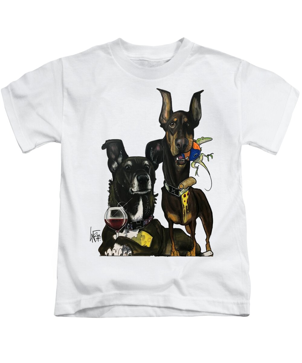 Carter Kids T-Shirt featuring the drawing Carter 5016 by Canine Caricatures By John LaFree