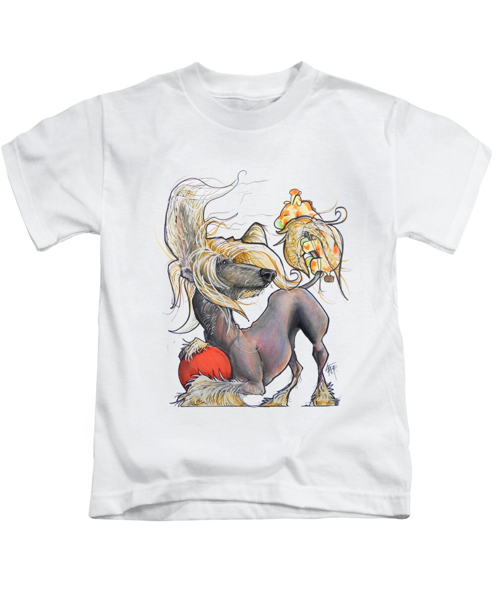 Ceravalo Kids T-Shirt featuring the drawing Ceravalo by Canine Caricatures By John LaFree