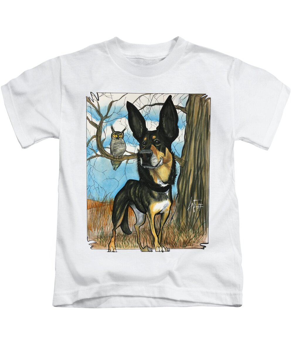 Charles 4751 Kids T-Shirt featuring the drawing Charles 4751 by Canine Caricatures By John LaFree