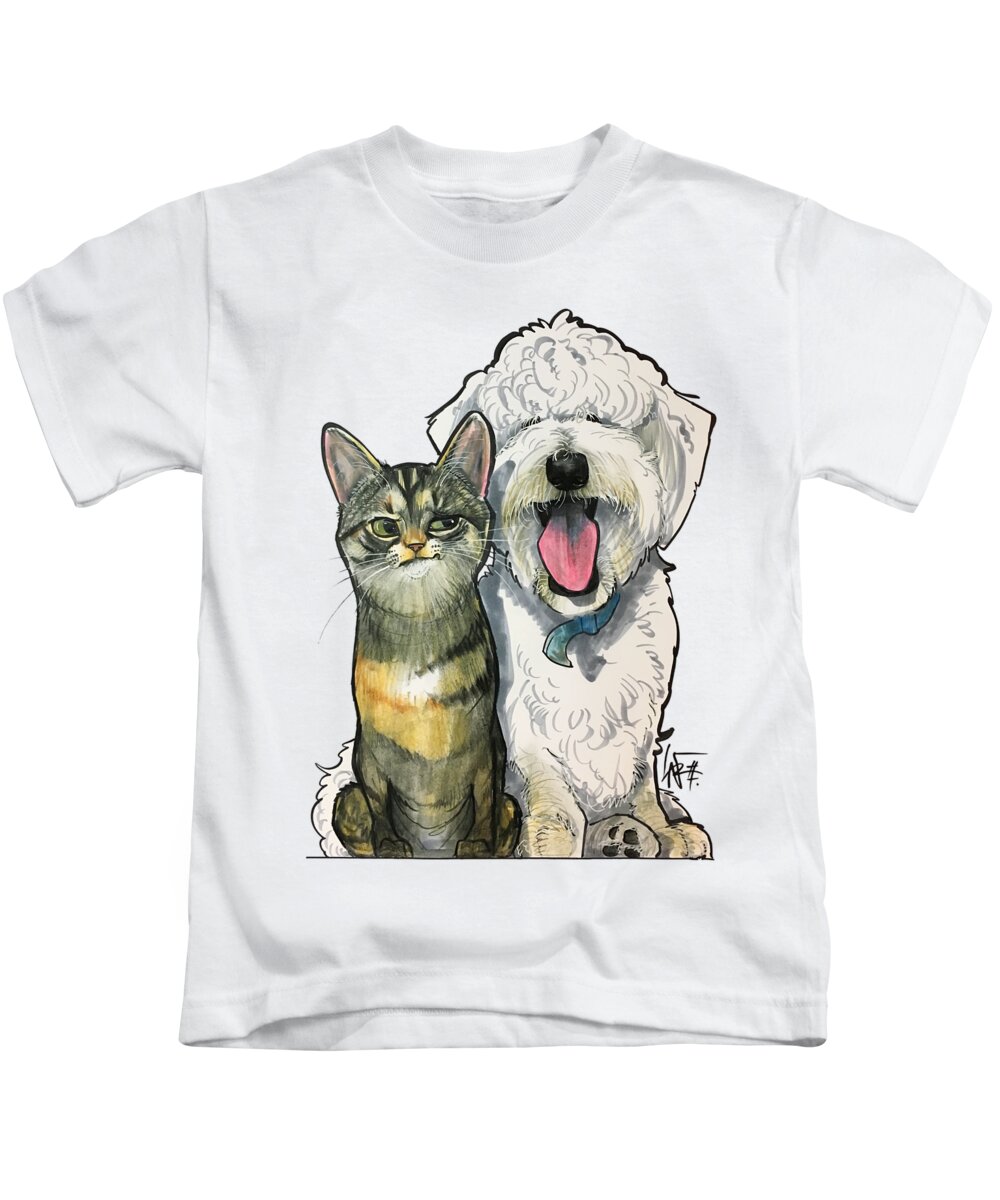 Chase Kids T-Shirt featuring the drawing Chase 4405 by Canine Caricatures By John LaFree