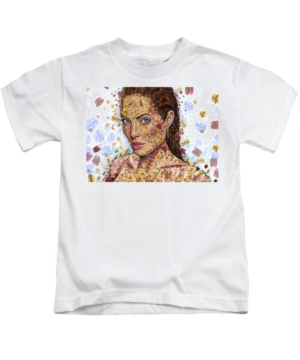 Cheeseburger Kids T-Shirt featuring the painting Cheeseburger Jolie by Yom Tov Blumenthal