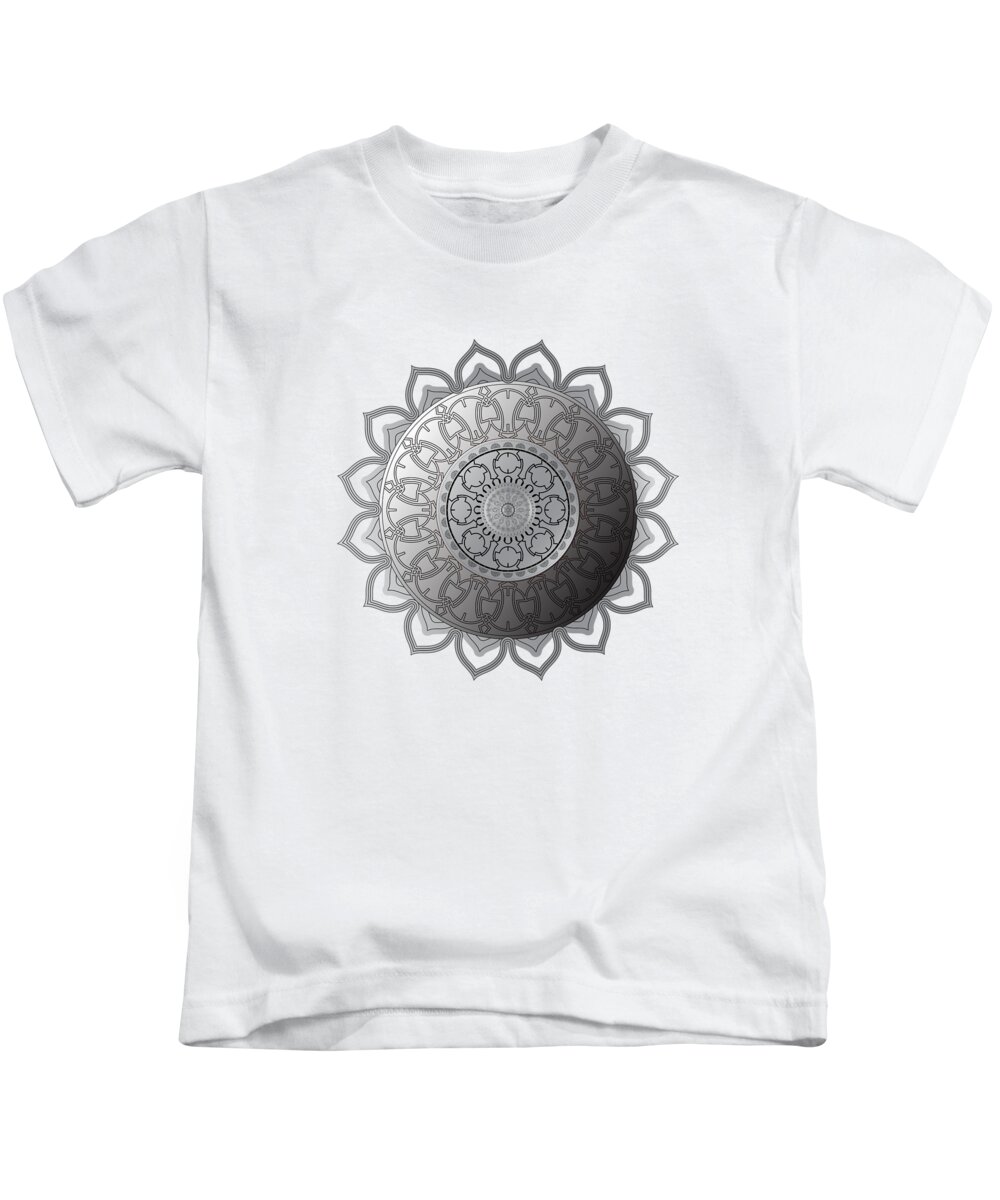 Mandala Kids T-Shirt featuring the digital art Circumplexical No 3602 by Alan Bennington