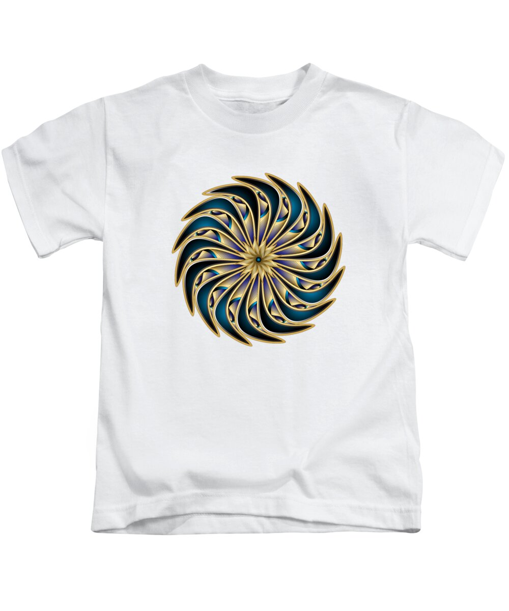 Mandala Kids T-Shirt featuring the digital art Circumplexical No 3611 by Alan Bennington