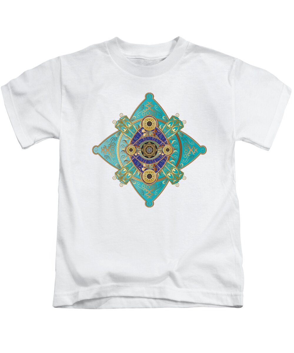 Mandala Kids T-Shirt featuring the digital art Circumplexical No 3698 by Alan Bennington