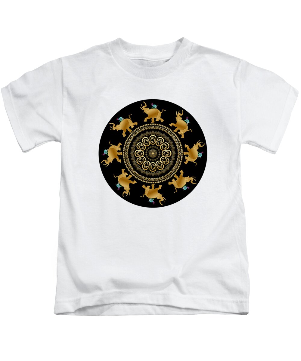 Mandala Kids T-Shirt featuring the digital art Circumplexical No 3717 by Alan Bennington