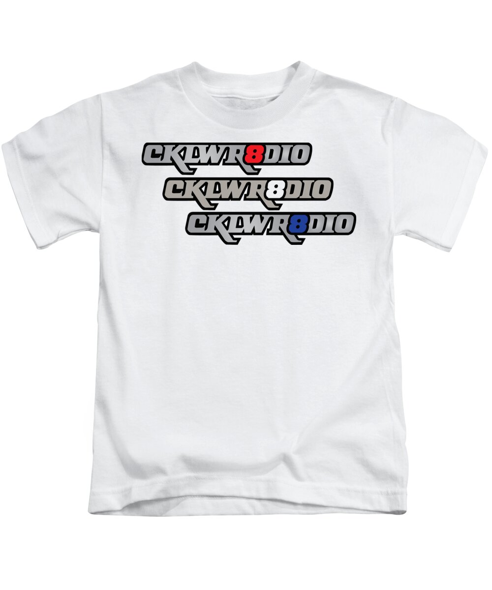 Cklw Radio The Big 8 Big 8 Motown Logo Classic Radio Kids T-Shirt featuring the digital art CKLW Mid70 Logo Red White Blue by Thomas Leparskas
