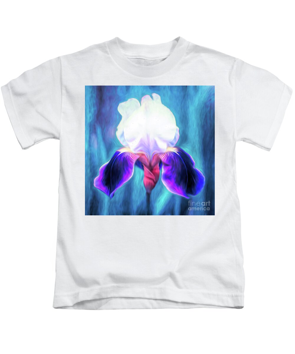 Iris Kids T-Shirt featuring the photograph Colorful Abstract Iris by Anita Pollak