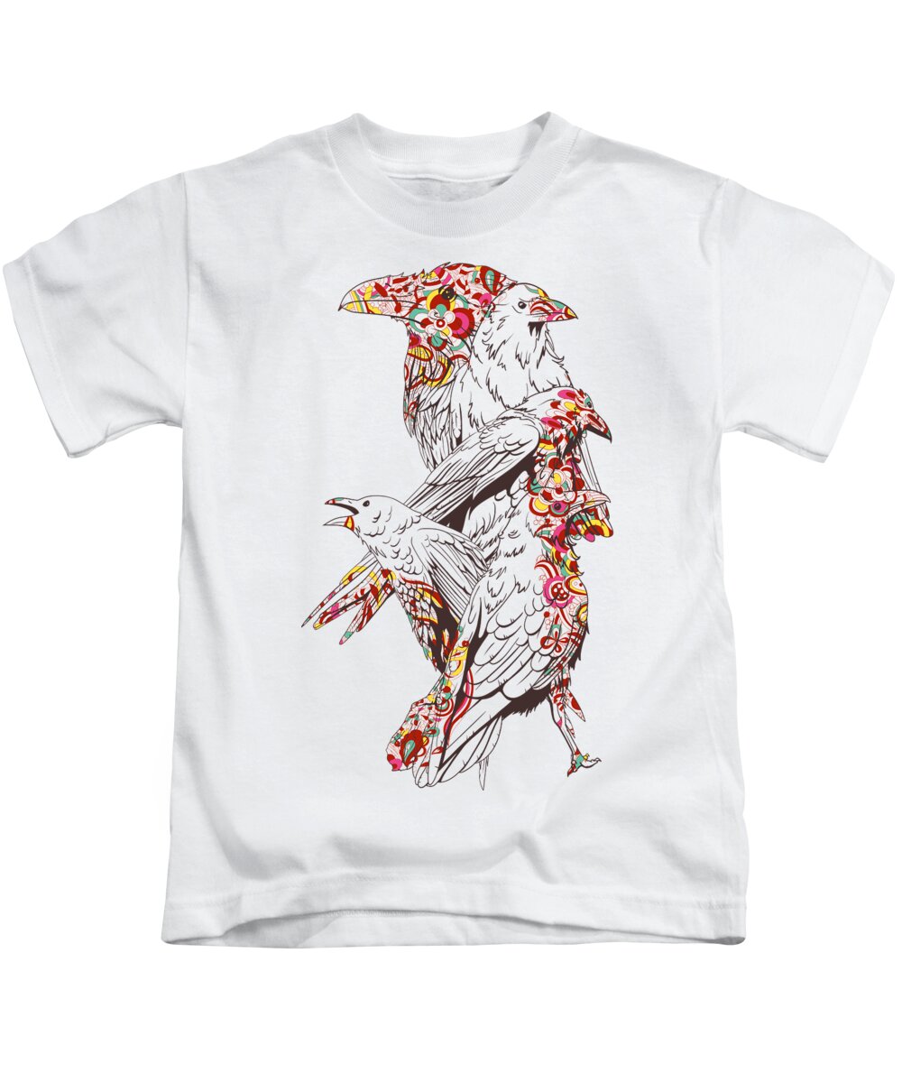 Bird Kids T-Shirt featuring the digital art Cool Bird Illustration by Matthias Hauser