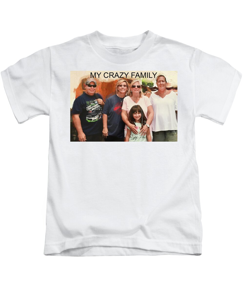 Group Portrait Kids T-Shirt featuring the photograph Crazy Family by Rich Franco