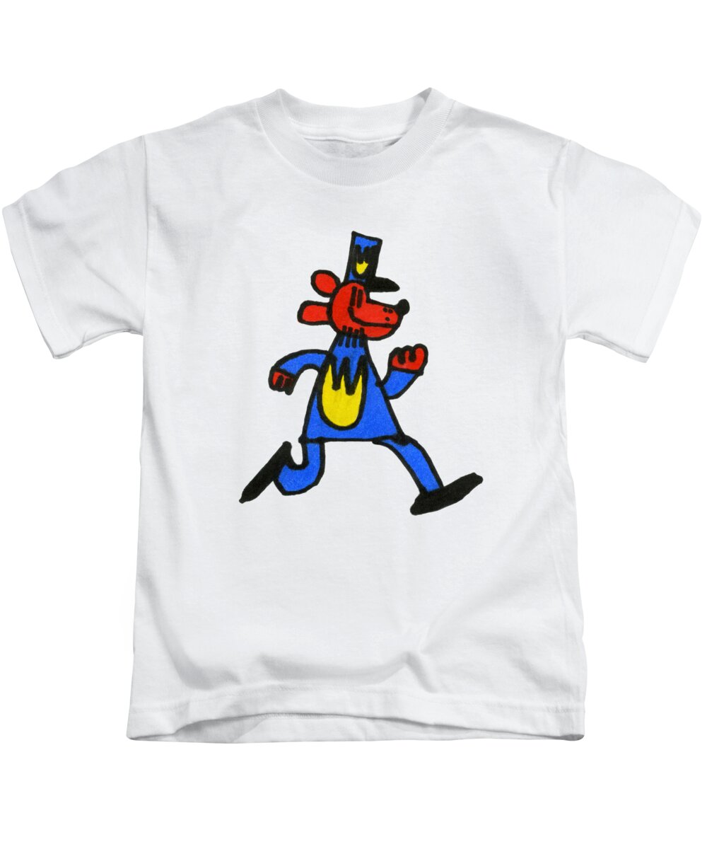  Kids T-Shirt featuring the drawing Dogman by Stephen Phillippi