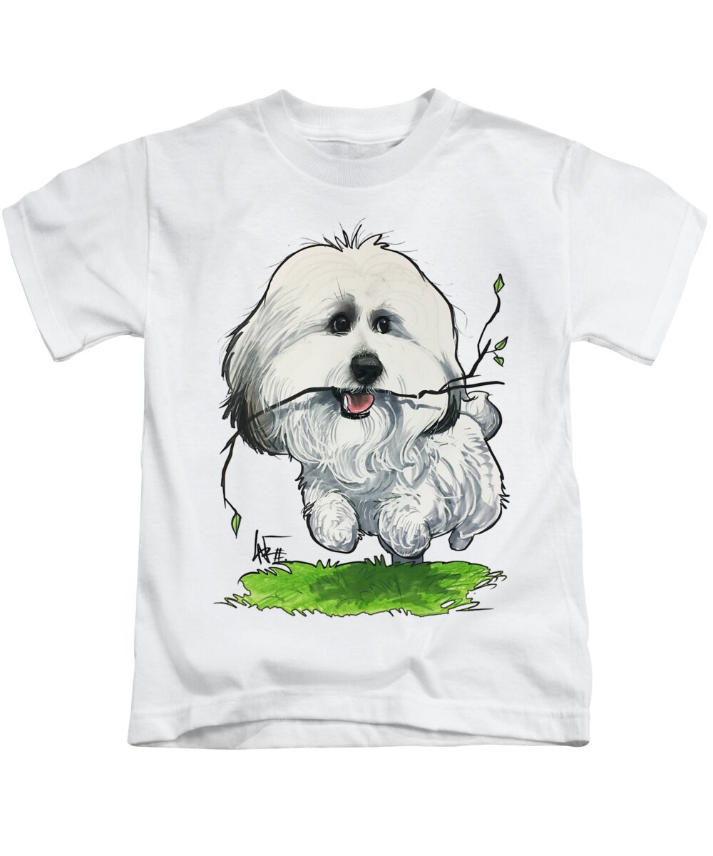 Drelles 4575 Kids T-Shirt featuring the drawing Drelles 4575 by Canine Caricatures By John LaFree