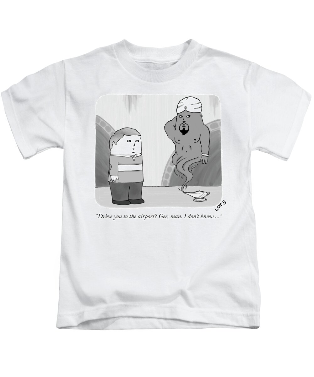 drive You To The Airport? Gee Kids T-Shirt featuring the drawing Drive you to the airport by Lars Kenseth