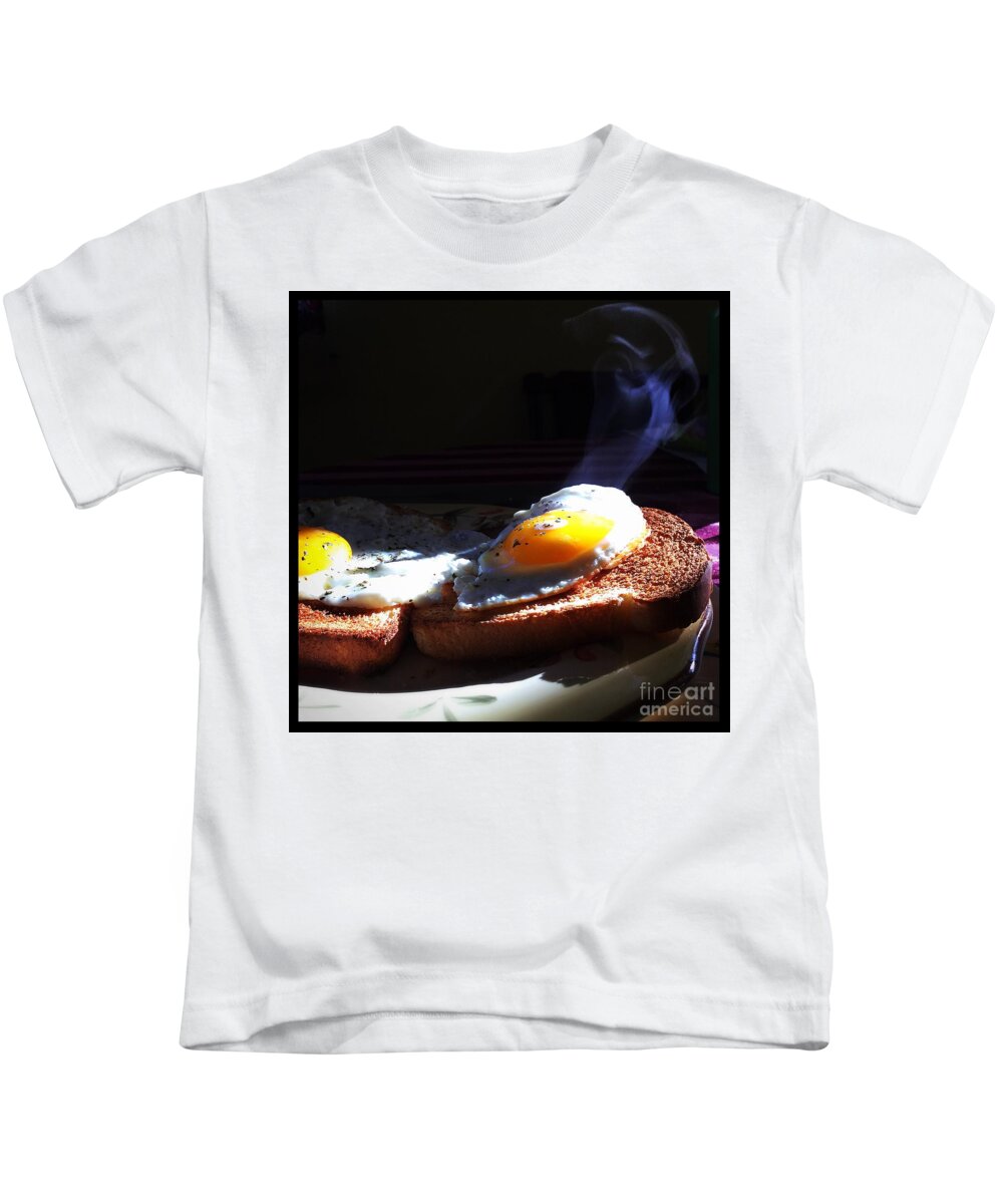 Food Kids T-Shirt featuring the photograph Eggstreamly Hot by Frank J Casella