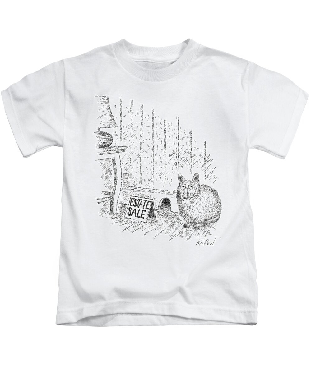 Estate Sale Kids T-Shirt featuring the drawing Estate Sale by Edward Koren