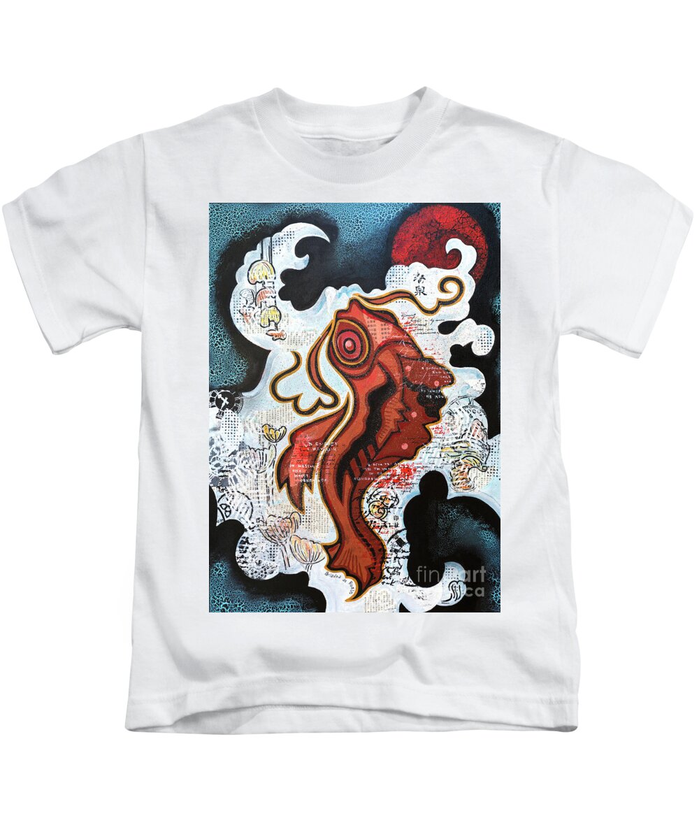 Painting Kids T-Shirt featuring the painting Everything Flows by Ariadna De Raadt