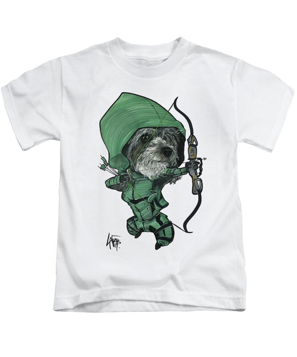 Figueroa 4553 Kids T-Shirt featuring the drawing Figueroa 4553 by Canine Caricatures By John LaFree