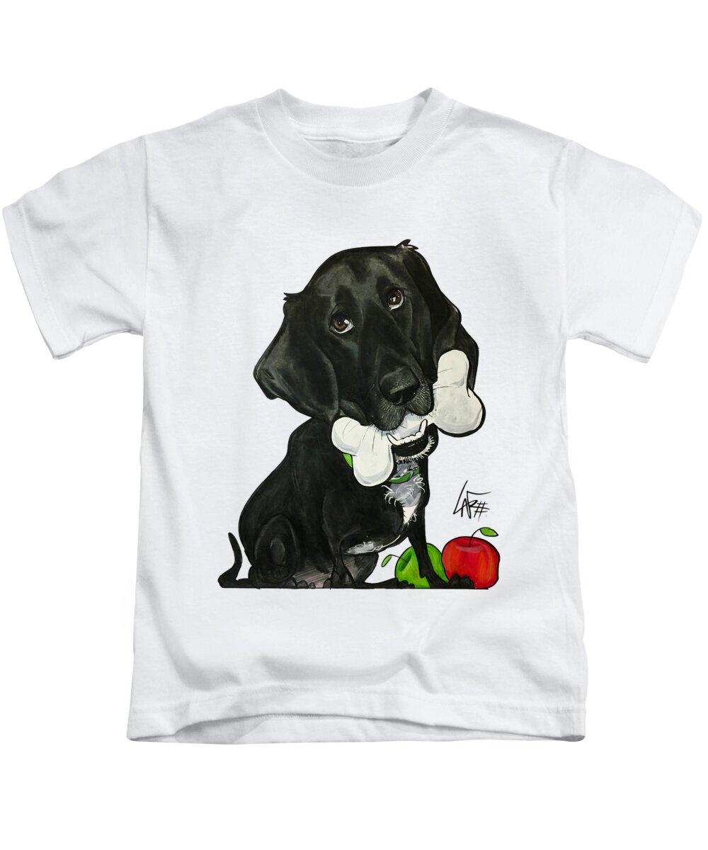 Fraser 4457 Kids T-Shirt featuring the drawing Fraser 4457 by Canine Caricatures By John LaFree