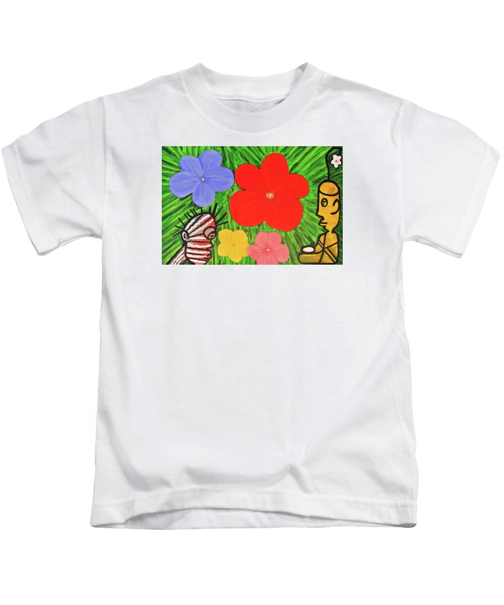 Life Kids T-Shirt featuring the painting Garden Of Life by Jose Rojas