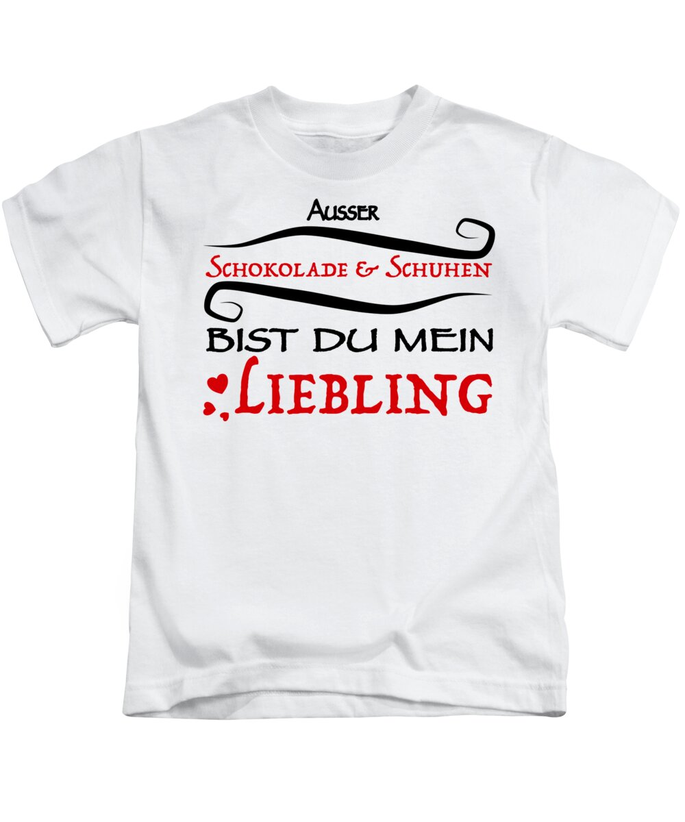 Ausser Kids T-Shirt featuring the painting German saying Besides Chocolate and Shoes by Patricia Piotrak