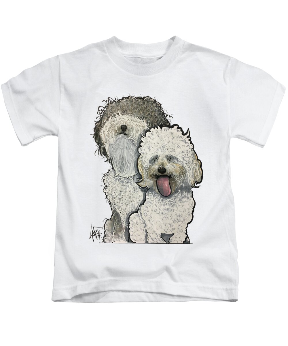 Givens Kids T-Shirt featuring the drawing Givens 4371 by Canine Caricatures By John LaFree