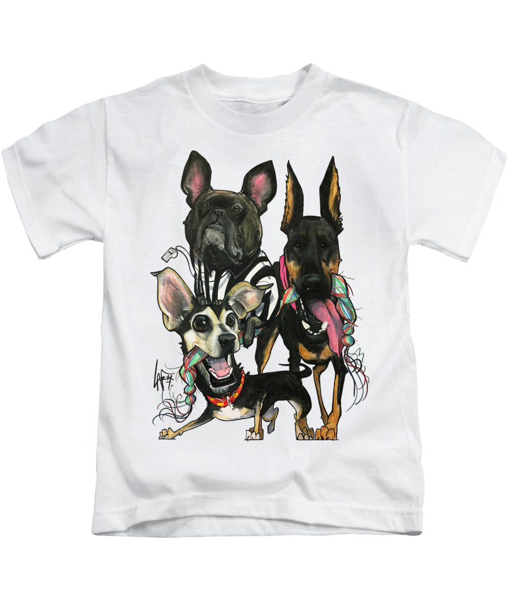 Greenberg 4444 Kids T-Shirt featuring the drawing Greenberg 4444 by Canine Caricatures By John LaFree