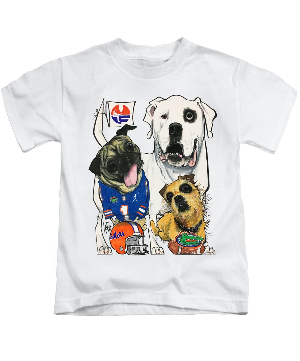 Greenberg 4496 Kids T-Shirt featuring the drawing Greenberg 4496 by Canine Caricatures By John LaFree